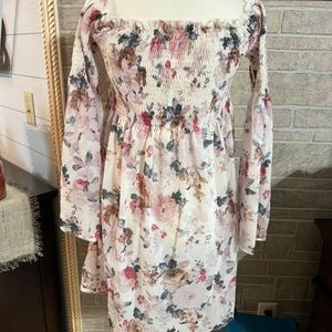 Women’s multi colored off the shoulder dress